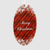 Aangepaste kerstfeestdag - Rood met Snowflake Ornament (voorkant)