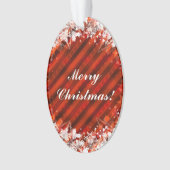 Aangepaste kerstfeestdag - Rood met Snowflake Ornament (voorkant)