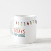 Aangepaste kerstfeestdag stijlvolle familienaam koffiemok (Voorkant links)