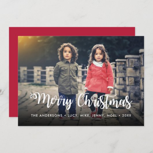 Aangepaste kerstfeestdag voor prettige kersttypogr feestdagenkaart (Voorkant / Achterkant)