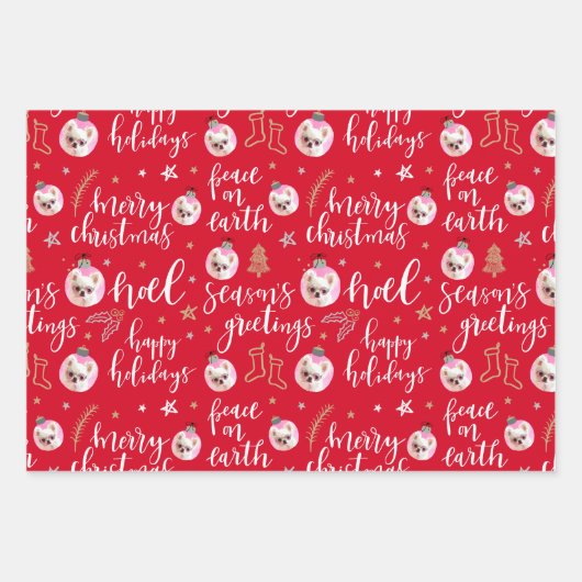 Aangepaste kerstfeestdagen voor foto's Calligrafie Inpakpapier Vel (Voorkant 3)