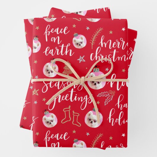 Aangepaste kerstfeestdagen voor foto's Calligrafie Inpakpapier Vel (In situ)