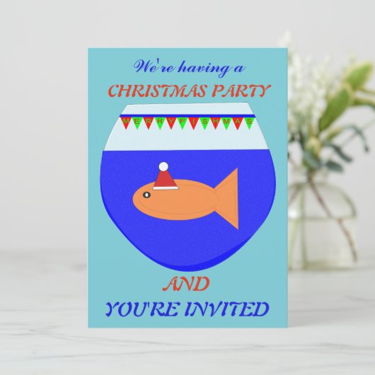 Aangepaste kerstfeestdagen voor goudvis kaart (Staand voorkant)