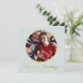 Aangepaste kerstfeestelijke drie foto's Seizoensbe Feestdagenkaart (Staand voorkant)