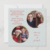 Aangepaste kerstfeestelijke drie foto's Seizoensbe Feestdagenkaart (Achterkant)