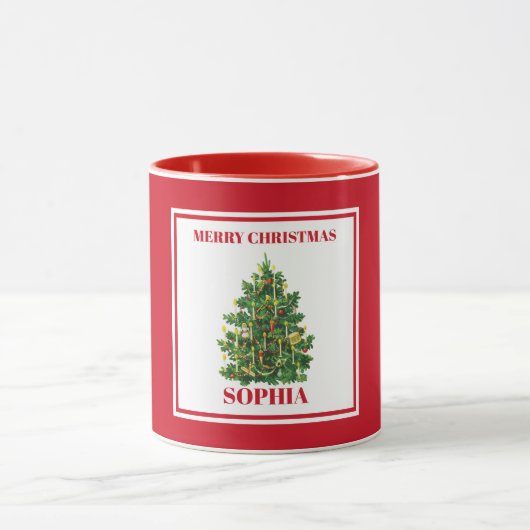 Aangepaste kerstfeestelijke kerstboom mok (Midden)