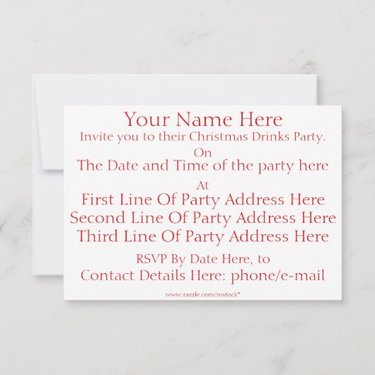 Aangepaste kerstfeestelijke Sjabloon Kaart (Achterkant)