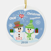 Aangepaste kerstfeestelijke versiering keramisch ornament (Voorkant)