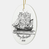 Aangepaste kerstfeestelijke  zeilkunst keramisch ornament (Links)