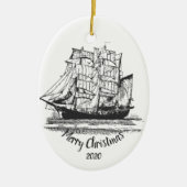 Aangepaste kerstfeestelijke zeilkunst keramisch ornament (Voorkant)