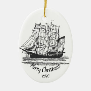 Aangepaste kerstfeestelijke  zeilkunst keramisch ornament