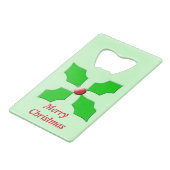 Aangepaste kerstflesopening voor prettig kerstfees creditkaart flessenopener (Voorkant Gekanteld)