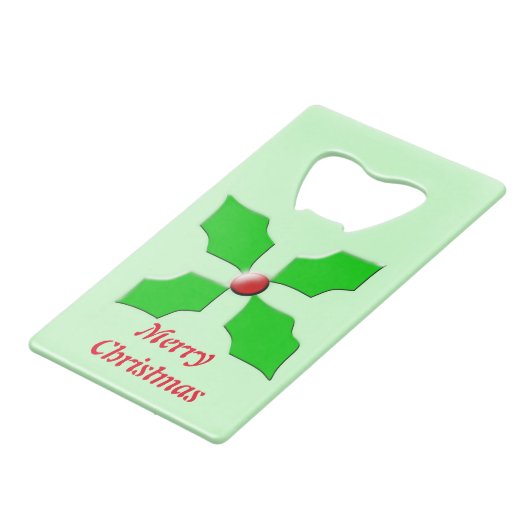 Aangepaste kerstflesopening voor prettig kerstfees creditkaart flessenopener (Voorkant Gekanteld)