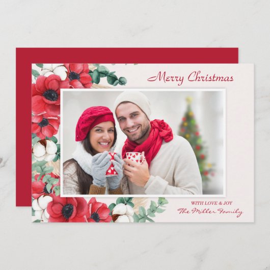 Aangepaste kerstflessfoto voor Merry Feestdagenkaart (Voorkant / Achterkant)