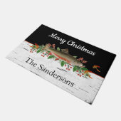Aangepaste kerstforel met prettige feestdagen deurmat (Schuin)