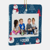 Aangepaste kerstfoto 5 x 7 jaar keramisch ornament (Rechts)