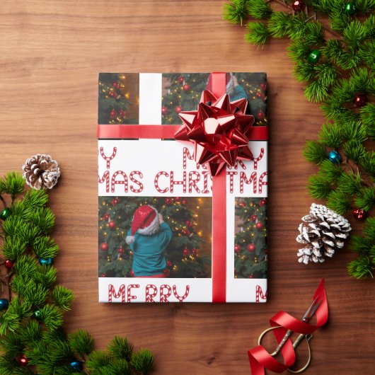 Aangepaste kerstfoto cadeaupapier (Feestdagen Geschenken)