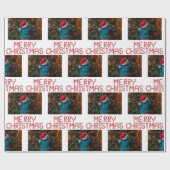 Aangepaste kerstfoto cadeaupapier (Vlak)