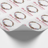 Aangepaste kerstfoto cadeaupapier (Hoek)