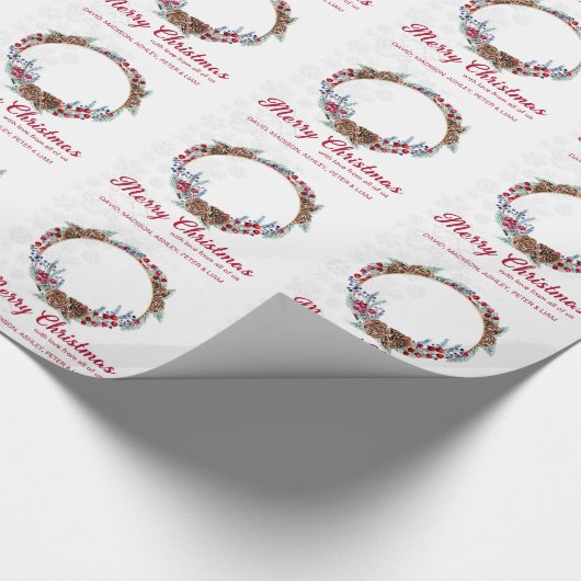 Aangepaste kerstfoto cadeaupapier (Hoek)