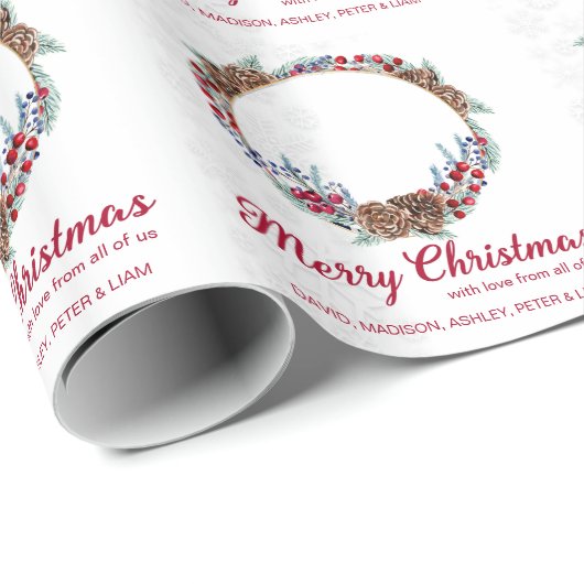 Aangepaste kerstfoto cadeaupapier (Rol Hoek)