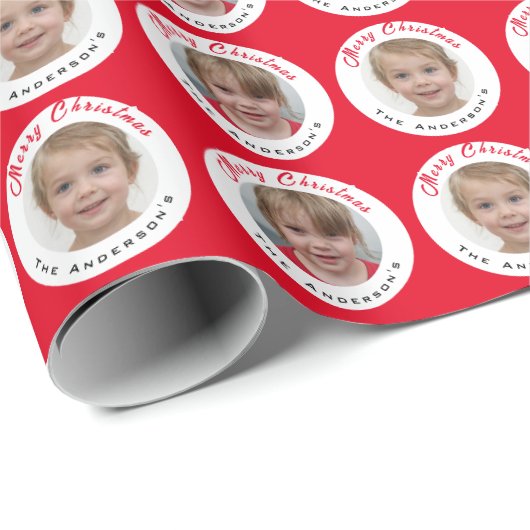 Aangepaste kerstfoto cadeaupapier (Rol Hoek)