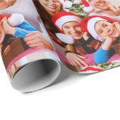 Aangepaste kerstfoto-collage cadeaupapier (Rol Hoek)
