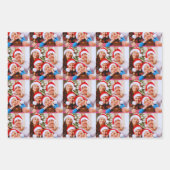 Aangepaste kerstfoto-collage inpakpapier vel (Voorkant 2)