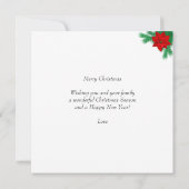 Aangepaste kerstfoto, dennenkrans en poinsettia's (Achterkant)