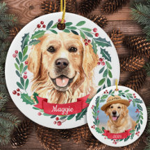 Aangepaste kerstfoto Dog Foto Golden Retriever