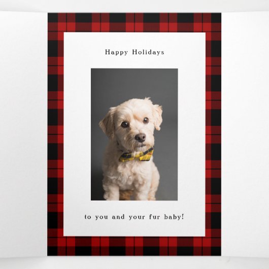 Aangepaste  kerstfoto drieluik kaart (Binnenkant midden)