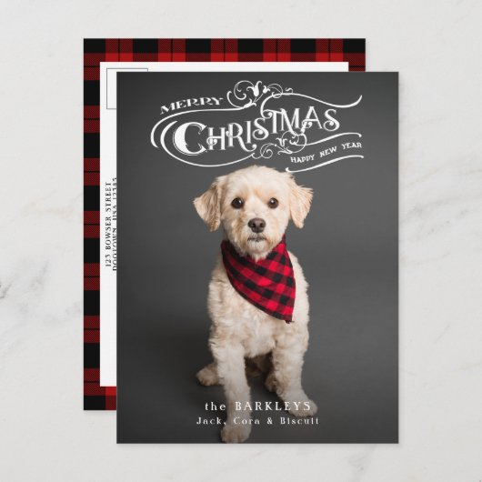 Aangepaste kerstfoto feestdagenkaart (Voorkant / Achterkant)