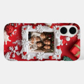 Aangepaste Kerstfoto Feestelijke Rood Wit Case-Mate iPhone Case (Achterkant (horizontaal))
