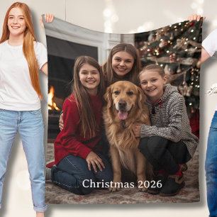 Aangepaste kerstfoto fleece deken huisdecoratie