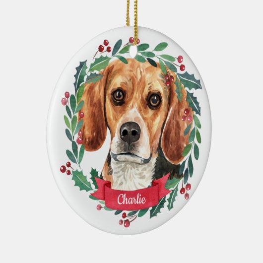 Aangepaste kerstfoto-foto's keramisch ornament (Rechts)