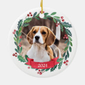 Aangepaste kerstfoto-foto's keramisch ornament (Achterkant)