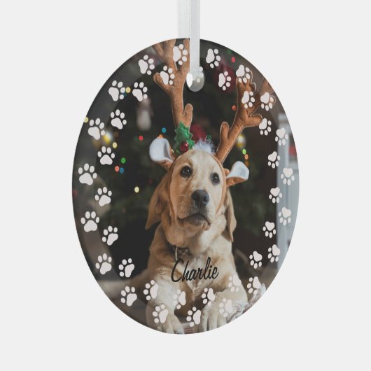 Aangepaste kerstfoto glas ornament (Voorkant Rechts)