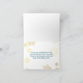 Aangepaste kerstfoto Gouden blad gevouwen kerstkaa Feestdagen Kaart (Binnen)