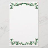 Aangepaste kerstfoto Holly Berries Briefpapier (Voorkant)