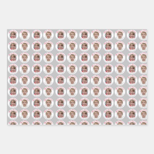 Aangepaste kerstfoto inpakpapier vel (Voorkant 2)