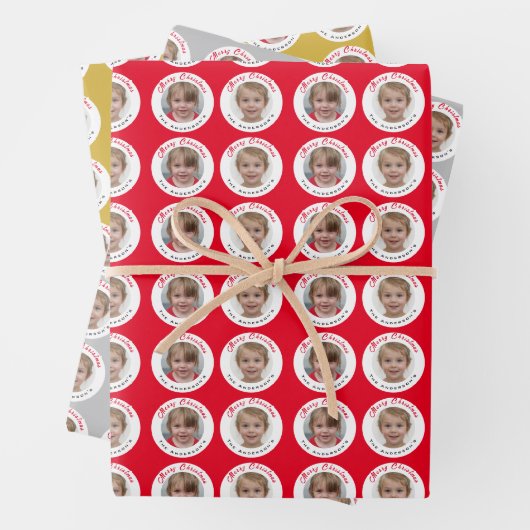 Aangepaste kerstfoto inpakpapier vel (In situ)