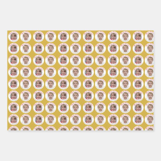 Aangepaste kerstfoto inpakpapier vel (Voorkant 3)