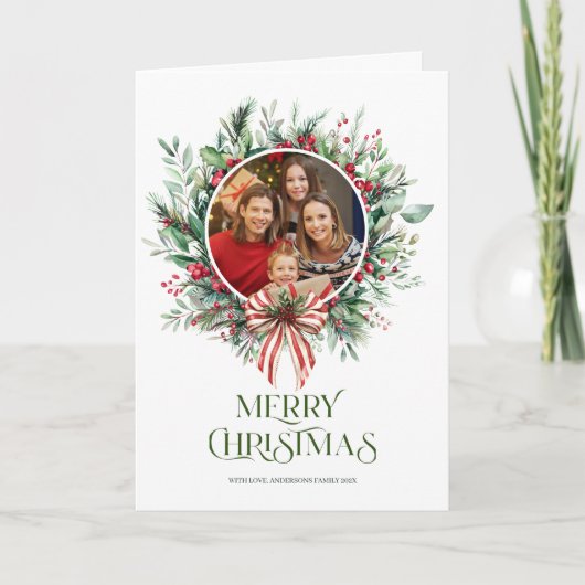 Aangepaste kerstfoto kaart (Voorkant)