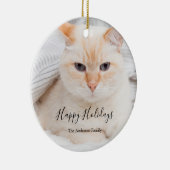 Aangepaste kerstfoto keramisch ornament (Rechts)