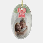 Aangepaste kerstfoto keramisch ornament (Rechts)