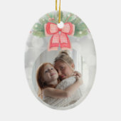 Aangepaste kerstfoto keramisch ornament (Achterkant)