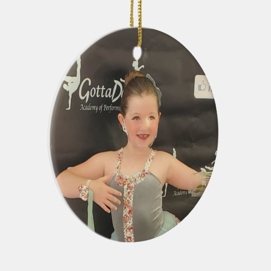 Aangepaste kerstfoto keramisch ornament (Rechts)