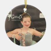 Aangepaste kerstfoto keramisch ornament (Voorkant)