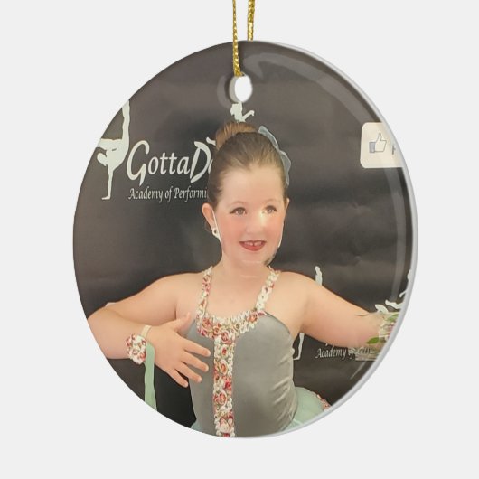 Aangepaste kerstfoto keramisch ornament (Links)