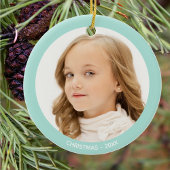 Aangepaste kerstfoto keramisch ornament